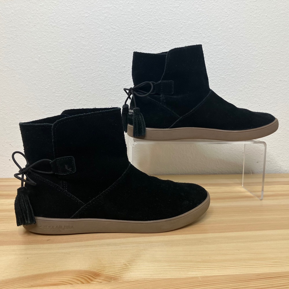 Koolaburra by UGG Shazi Ankle Boots Women 7 Black Suede Leather‎ Slouchy Boho